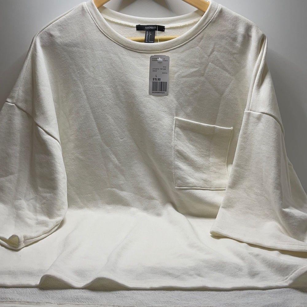 New forever21 large cream athletic top